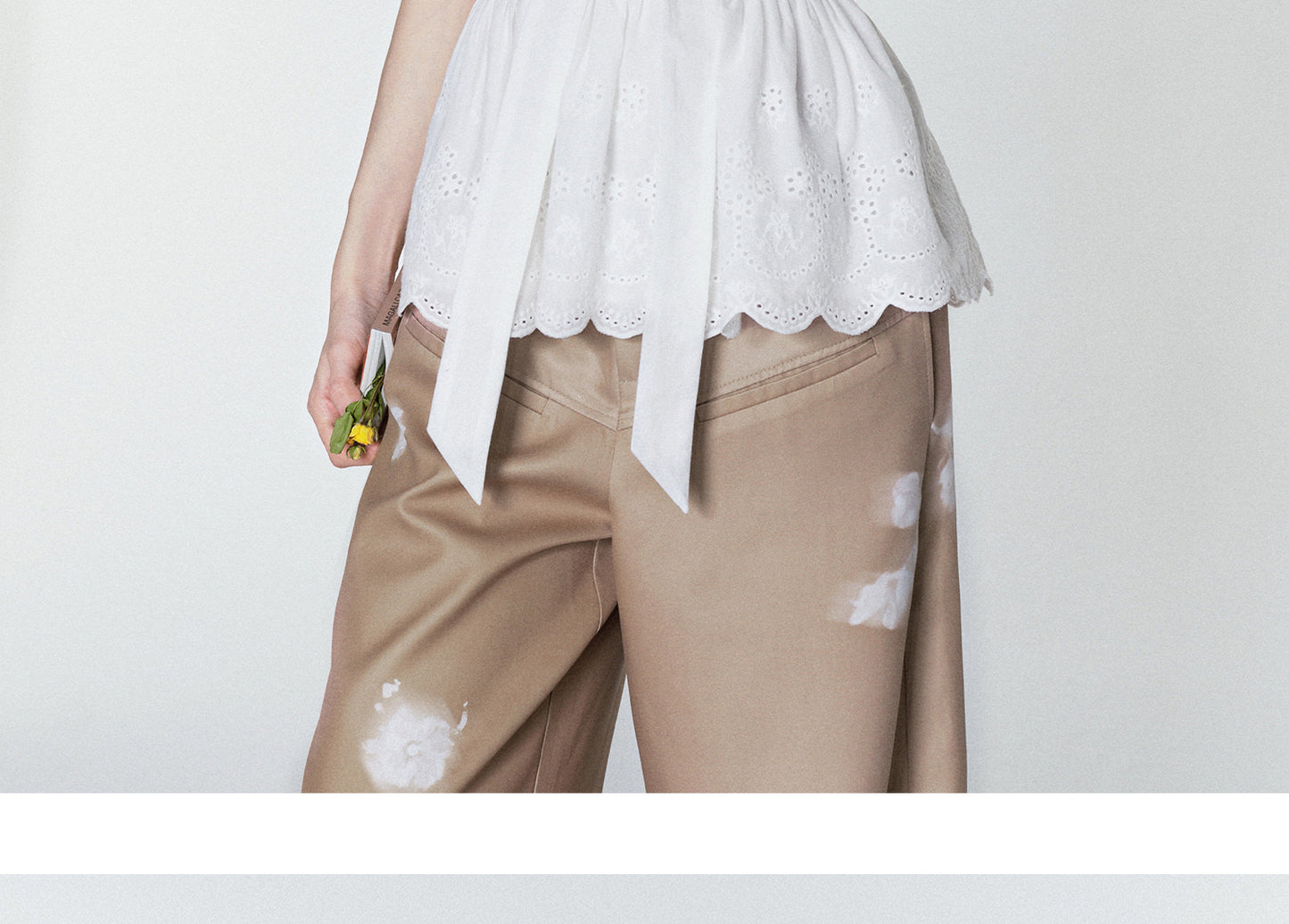 Floral V-Waist Wide-Leg Pants