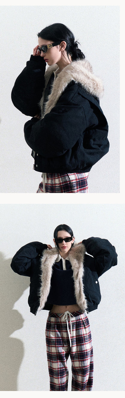 Classic Plaid Cotton Wide-Leg Pants With Drawstring
