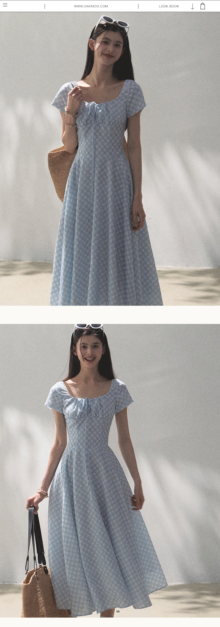 Scallop Waist Gingham Dress Short And Long