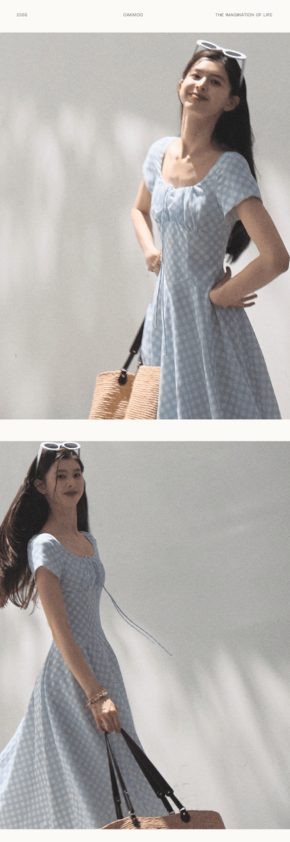 Scallop Waist Gingham Dress Short And Long