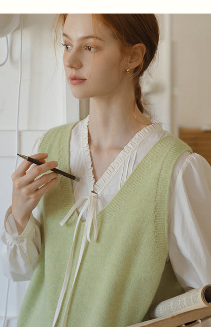 Soft V-Neck Wool Vest