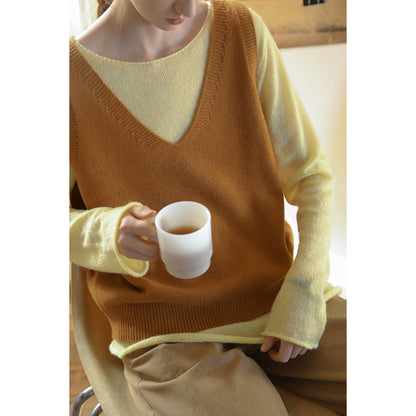 Soft V-Neck Wool Vest