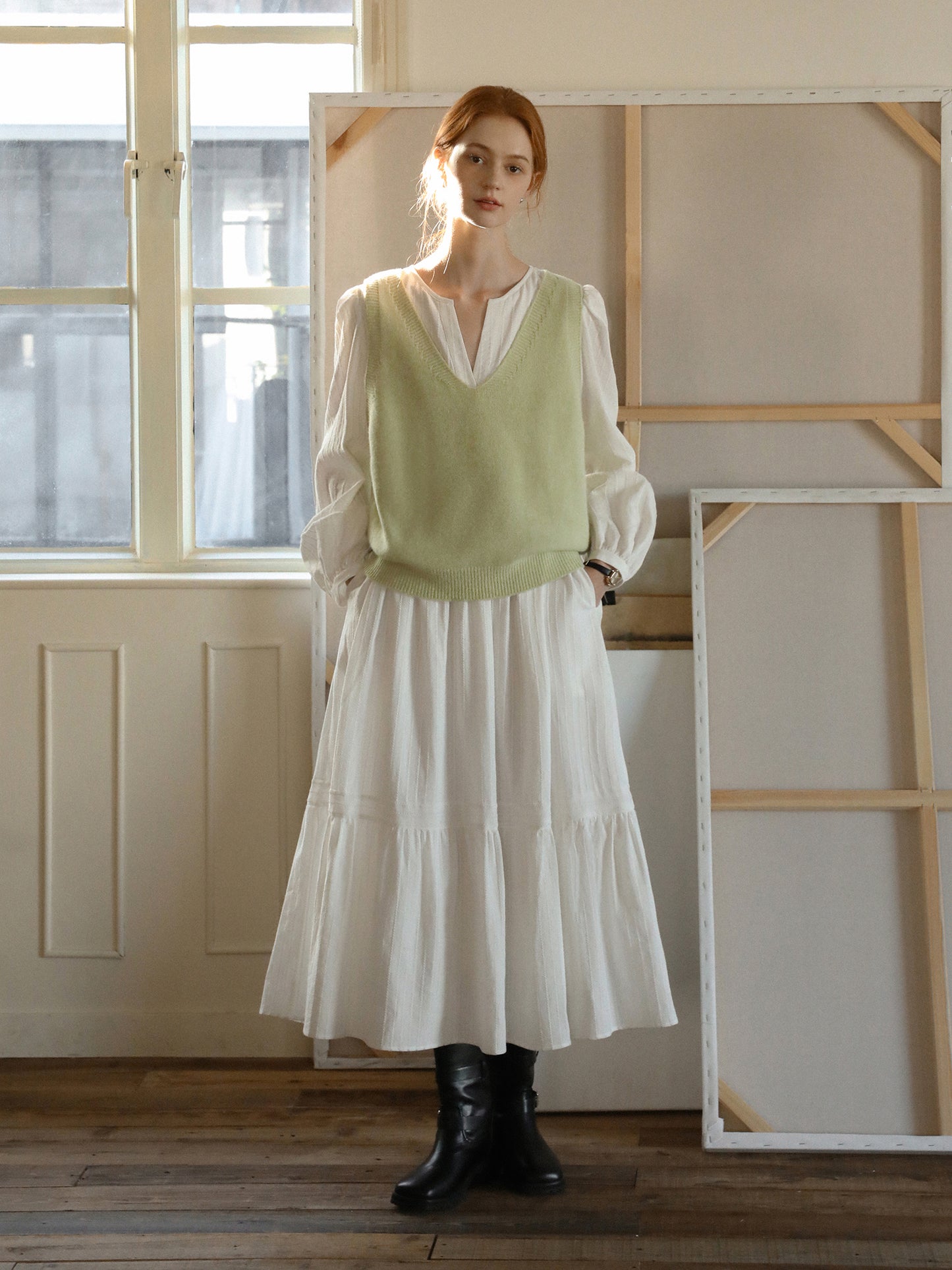 Soft V-Neck Wool Vest