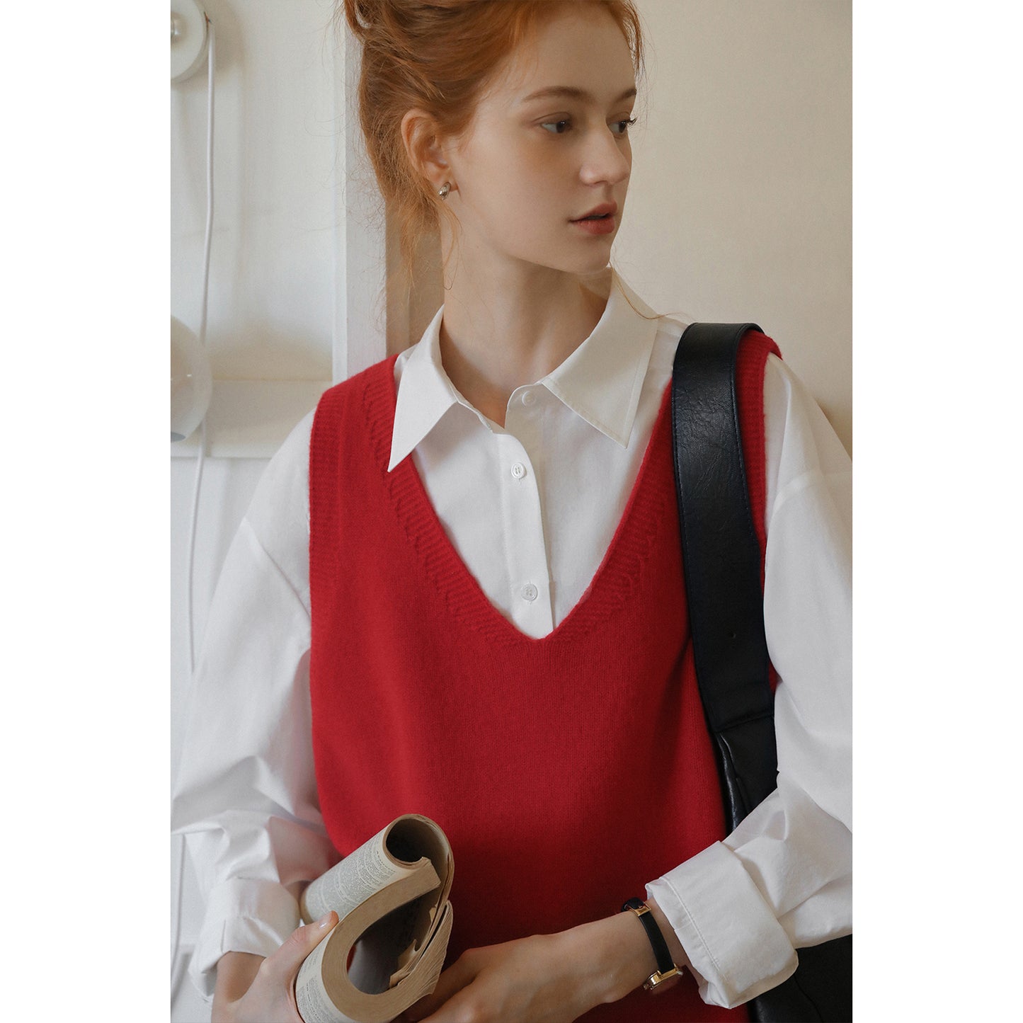 Soft V-Neck Wool Vest