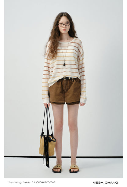 Layered Cotton A-Line Skirt Pants