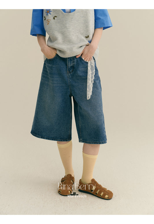 Baggy Denim Bermuda Shorts