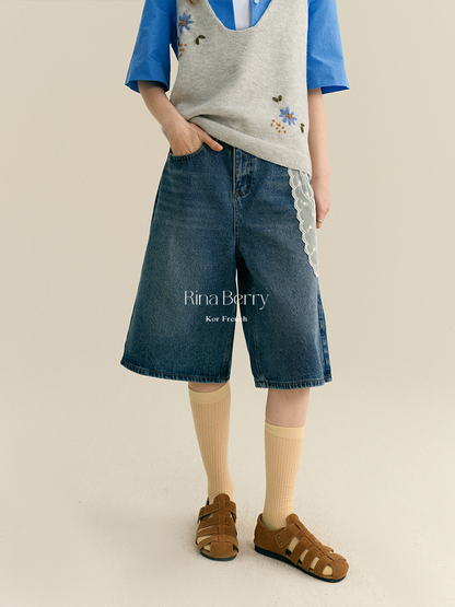 Baggy Denim Bermuda Shorts