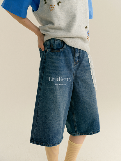 Baggy Denim Bermuda Shorts