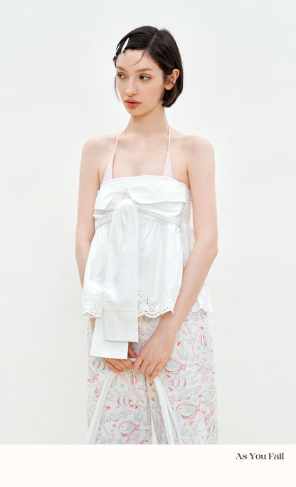 2-Way Scalloped Skirt Top With Elastic Waistband
