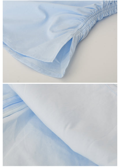 Side-Gathered Off-Shoulder Bubble Sleeve Blouse