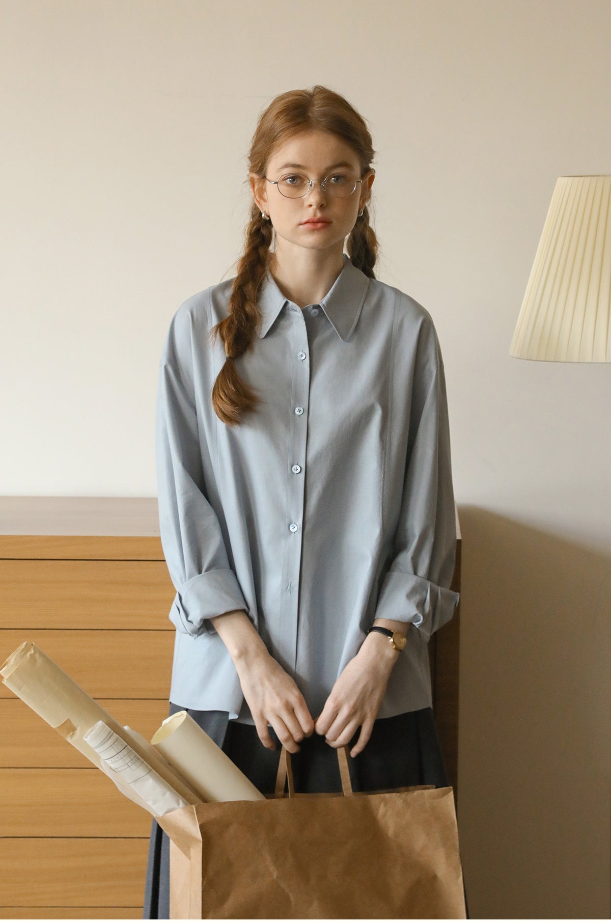 Clean-Cut Shirt With Contrast Buttons