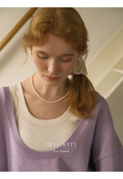 Deep U-Neck Sweater And Basic Tank Top