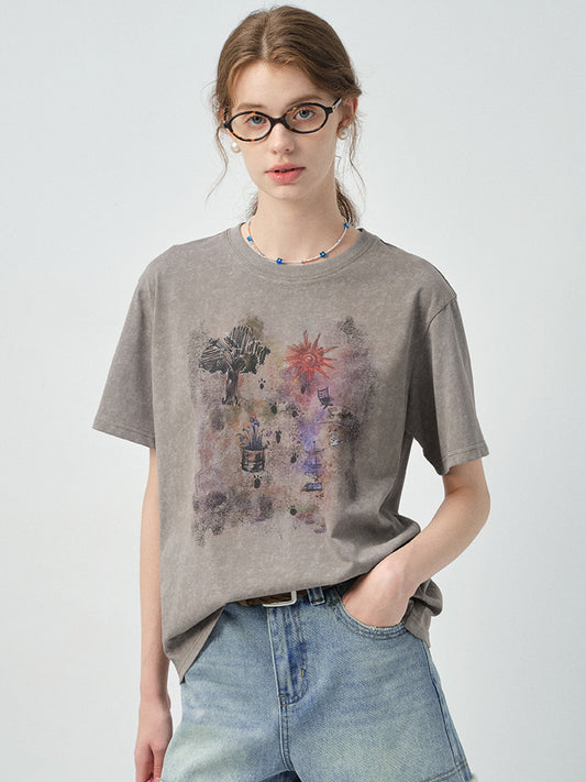 Art Print Cotton T-Shirt