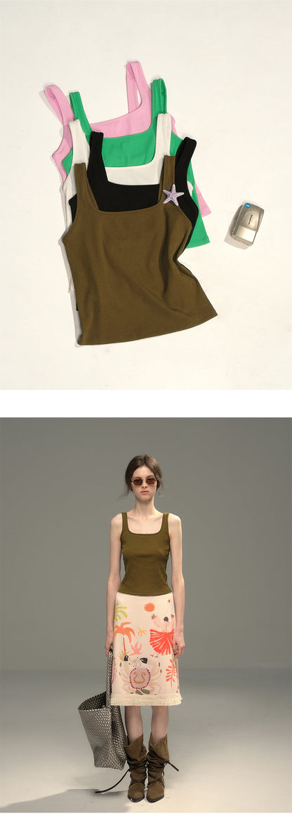 Open Back Stretch Tank Top