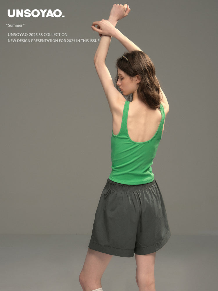 Open Back Stretch Tank Top