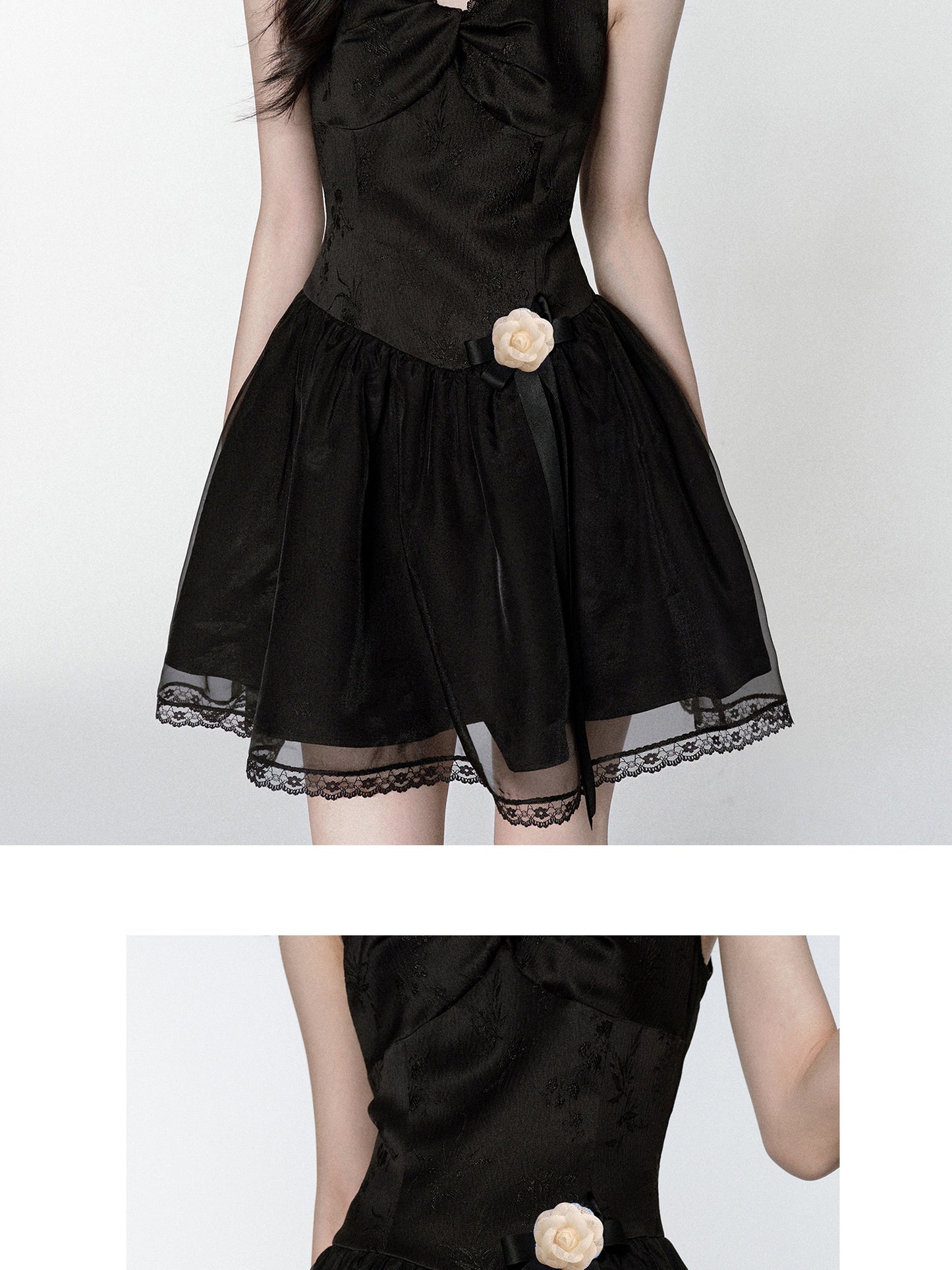 Twist-Front Sheen V-Neck Dress