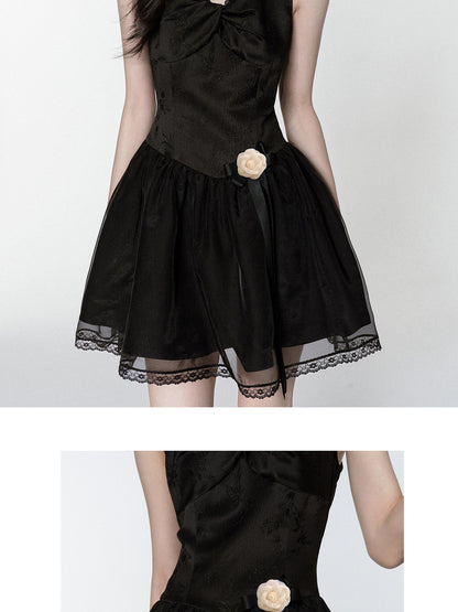 Twist-Front Sheen V-Neck Dress