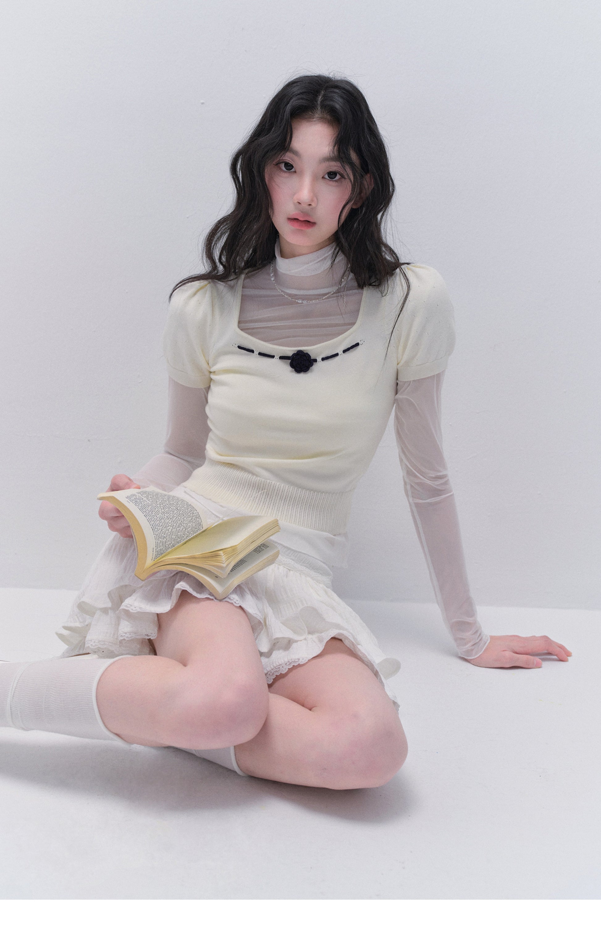 Versatile Sheer Turtleneck Mesh Top