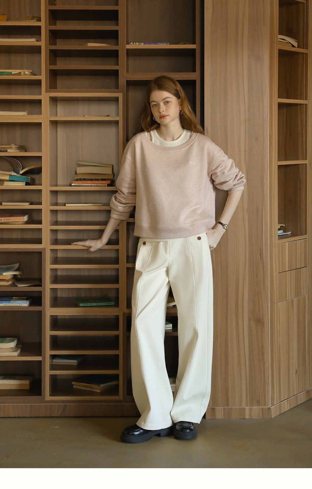 Center-Seam High-Waist Casual Pants