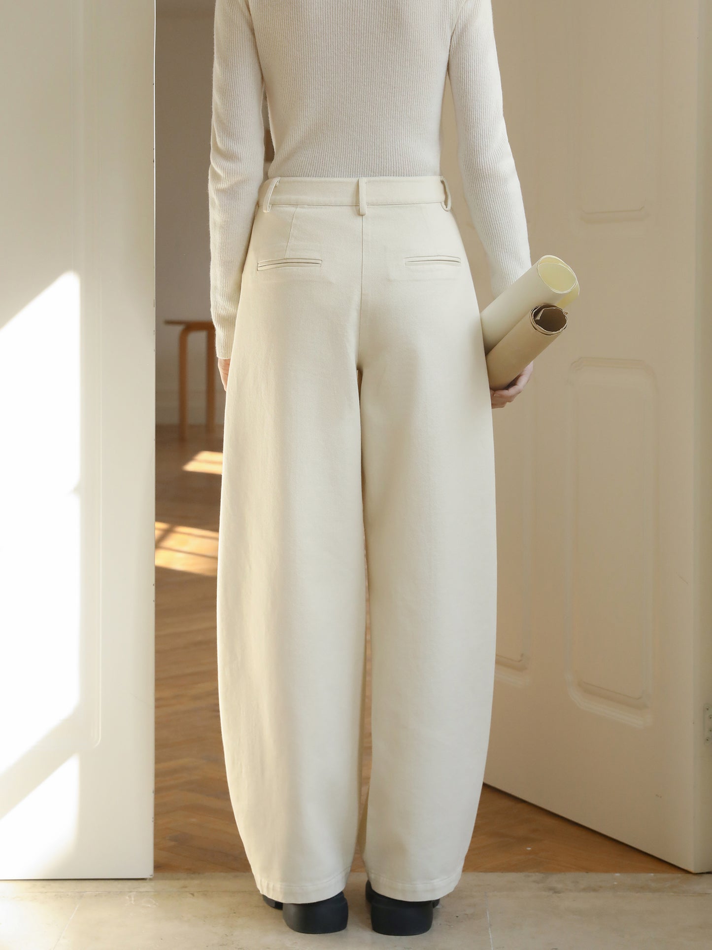 Center-Seam High-Waist Casual Pants