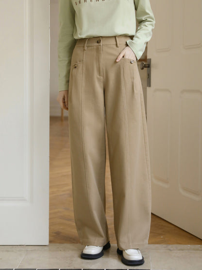 Center-Seam High-Waist Casual Pants