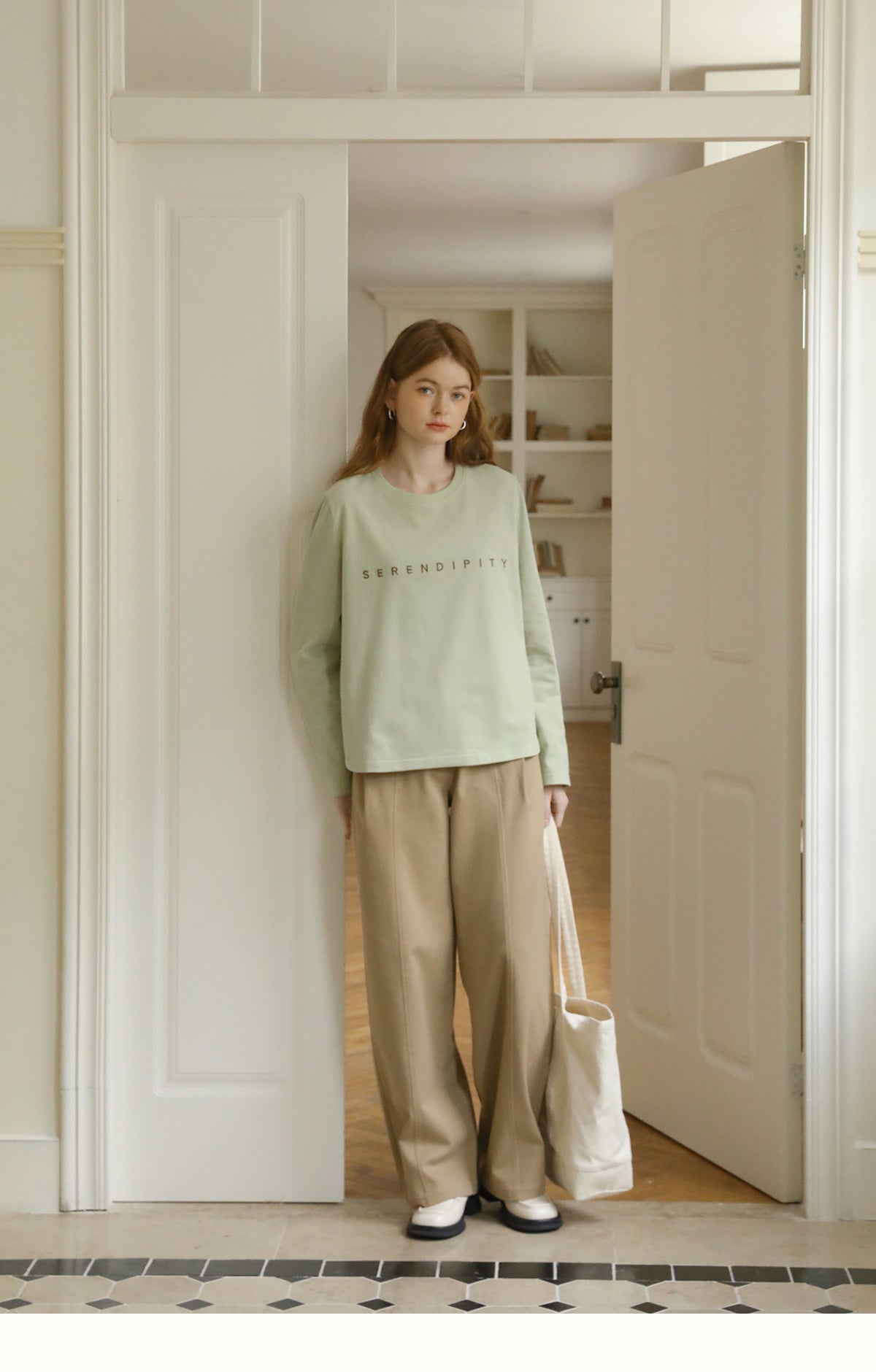 Center-Seam High-Waist Casual Pants