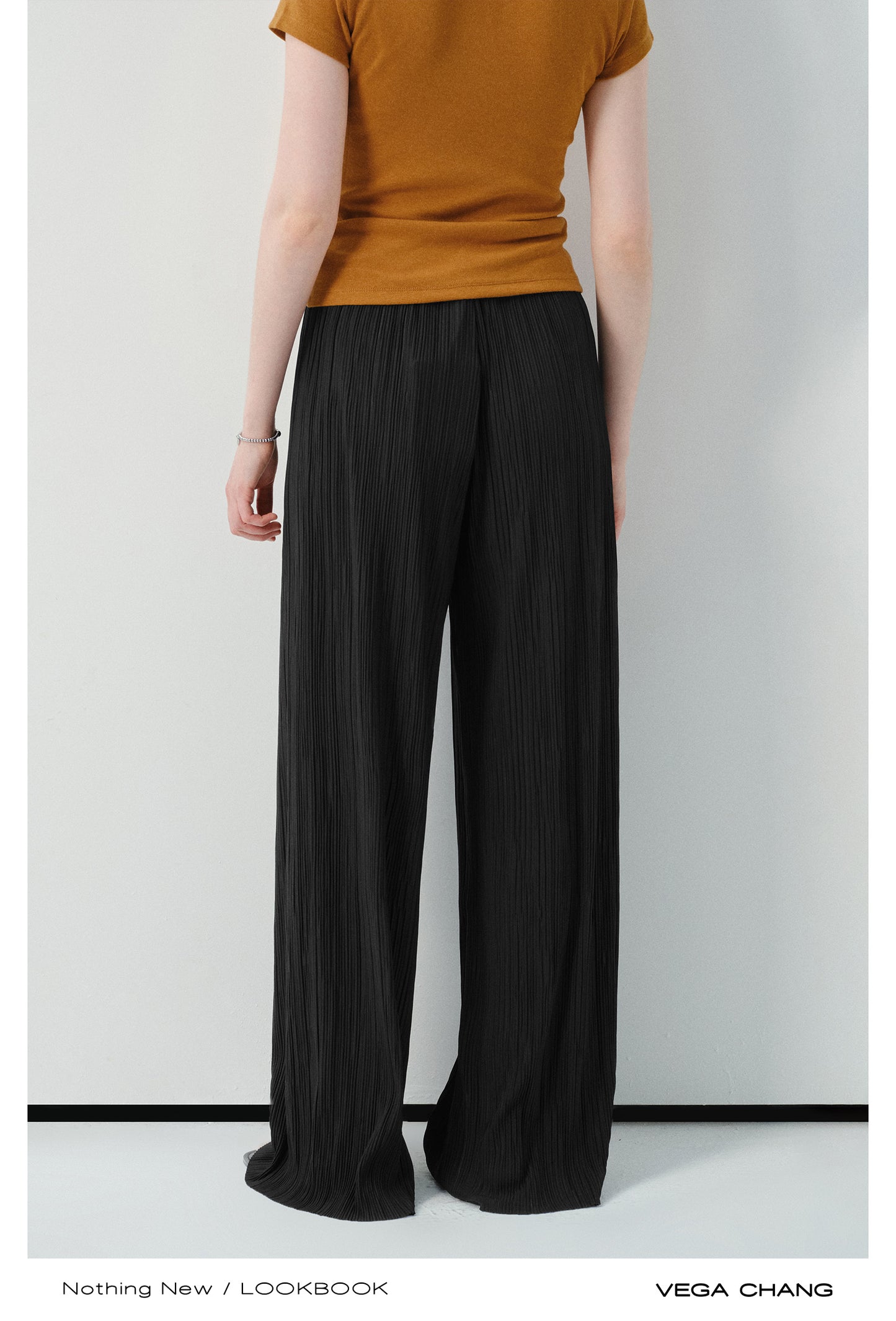 Crinkled Straight-Leg Pants