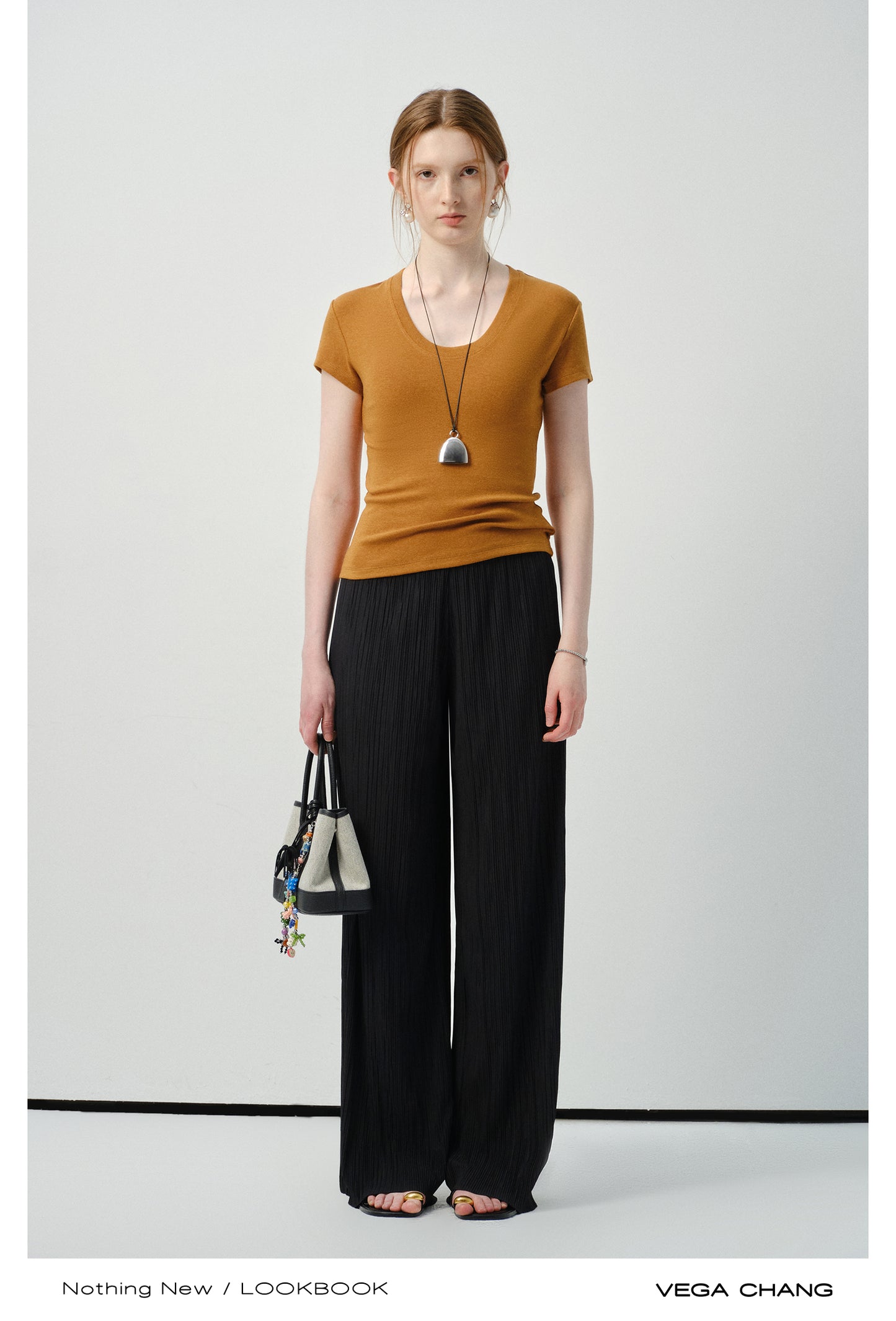 Crinkled Straight-Leg Pants