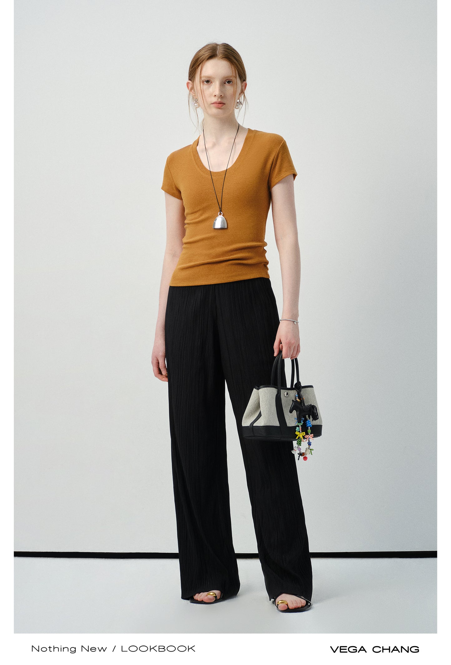 Crinkled Straight-Leg Pants