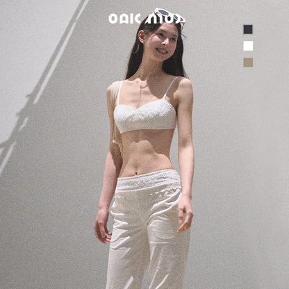 Embroidered Bra Top & Low-Rise Matching Pants