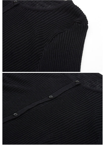Lettuce-Edge Cardigan & Dotted Camisole Set