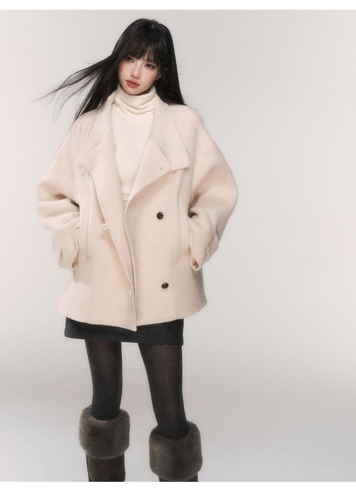 Double-Faced Alpaca Blend Wool Short Coat – MILL MINORITY