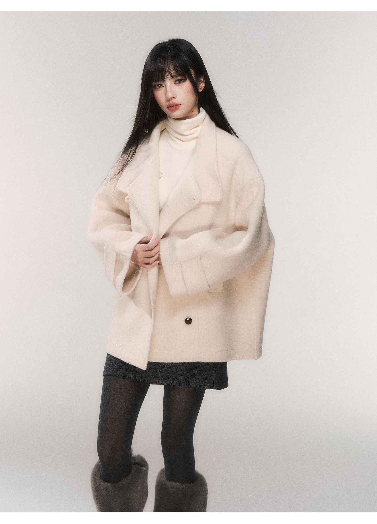 ounce lily alpaca half coat コート　韓国　美品 Double-Faced Alpaca Blend Wool Short Coat – MILL MINORITY