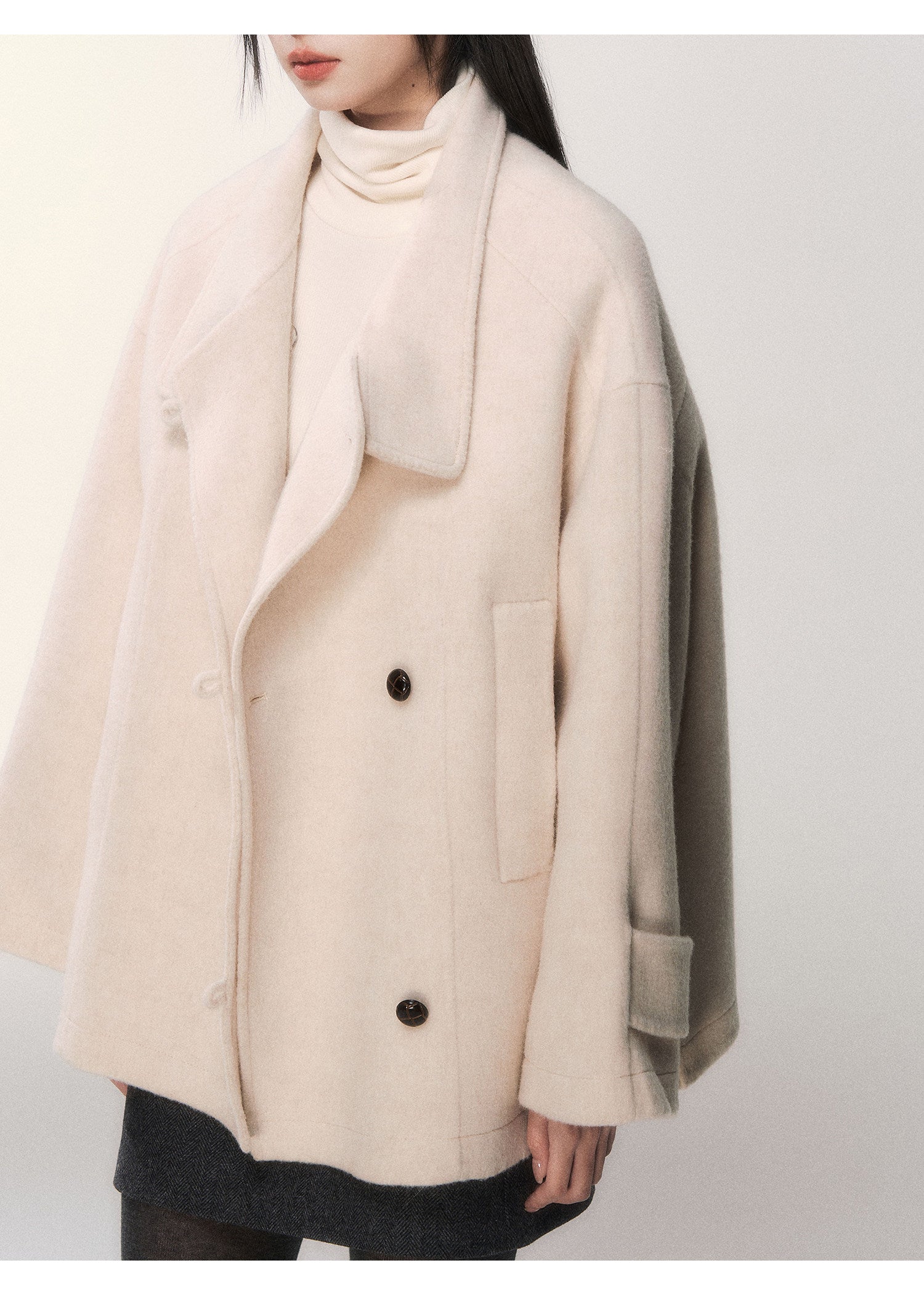 Double-Faced Alpaca Blend Wool Short Coat – MILL MINORITY
