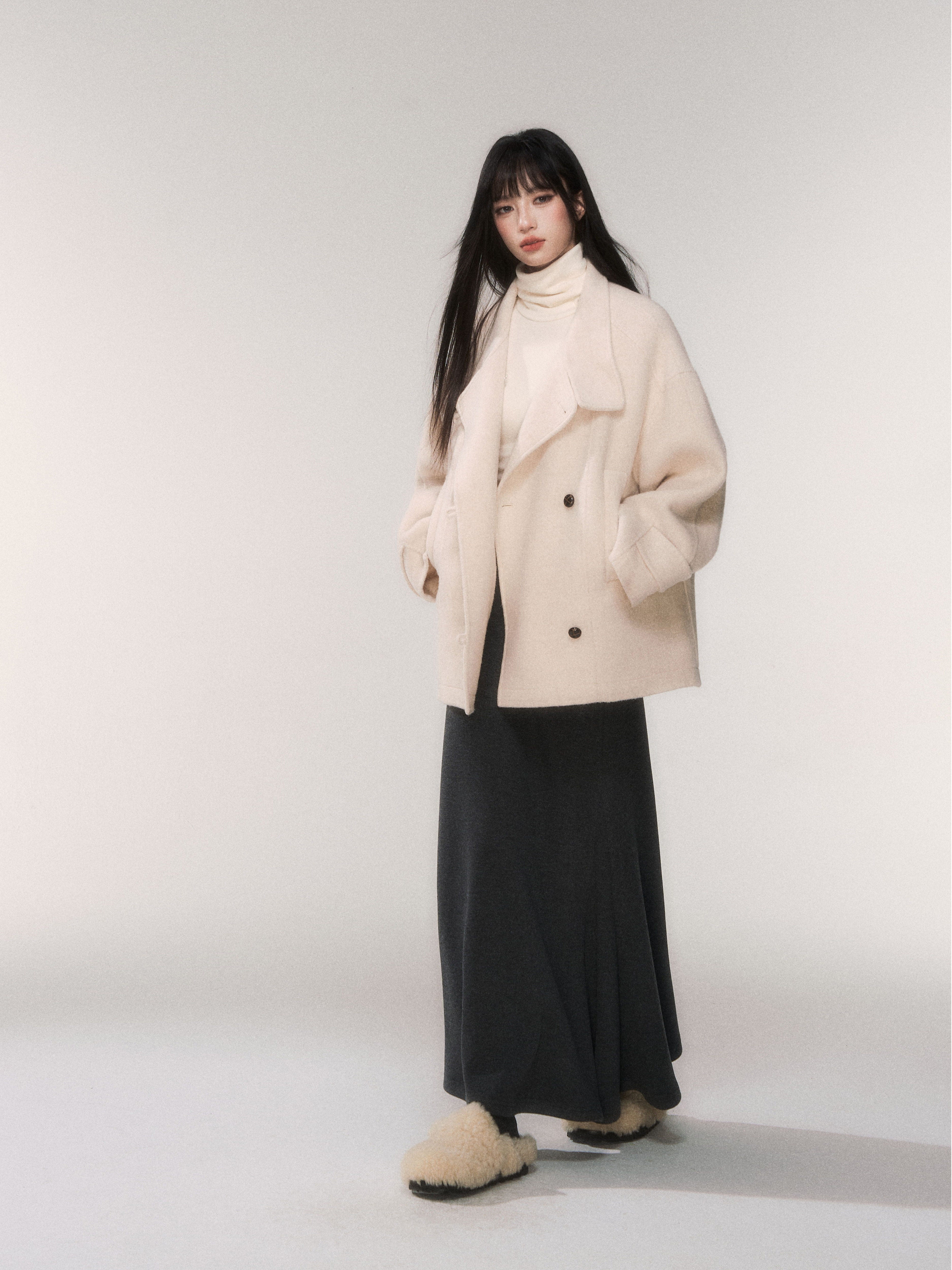 Double-Faced Alpaca Blend Wool Short Coat – MILL MINORITY