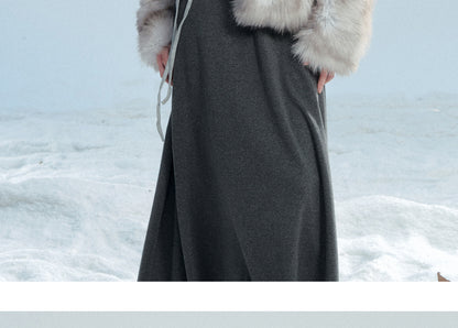 Polo Collar Layered-Look Cotton Knit Dress