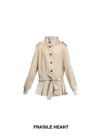 Belted Short Trench Coat