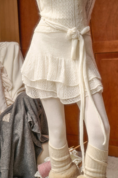 Mohair Blend Open Knit Top, Skirt & Sleeveless Top