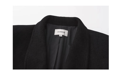 Classic Shawl Lapel Wool Blend Long Coat