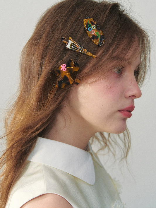 Tortoise Hair Pin (Puppy, Umbrella, Flower)