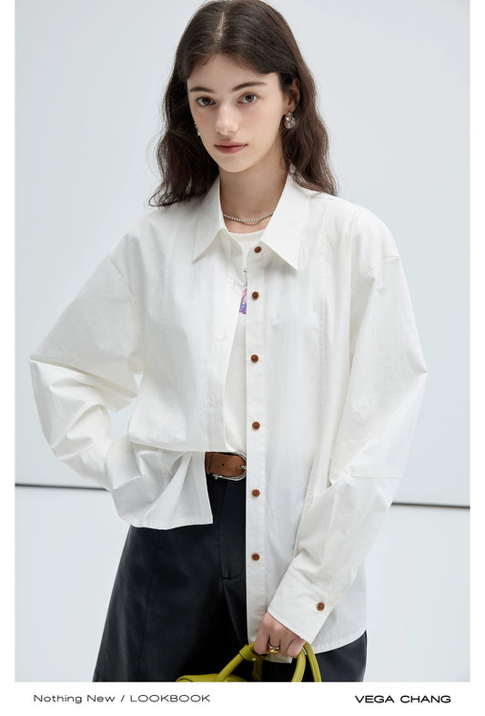 Casual Cotton Shirt With Single Back Button