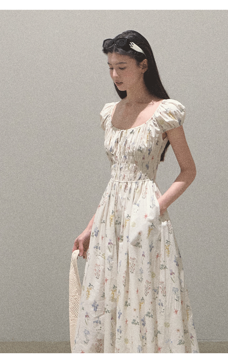 Puff Sleeve Smocked Dress In Short And Long