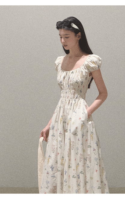 Puff Sleeve Smocked Dress In Short And Long