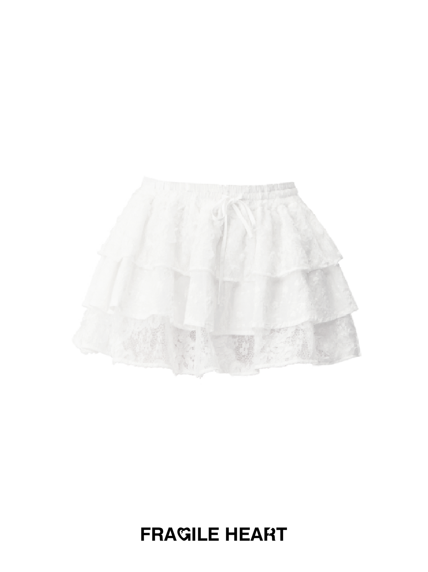 Multi-Layered Ruffle Lace Skirt