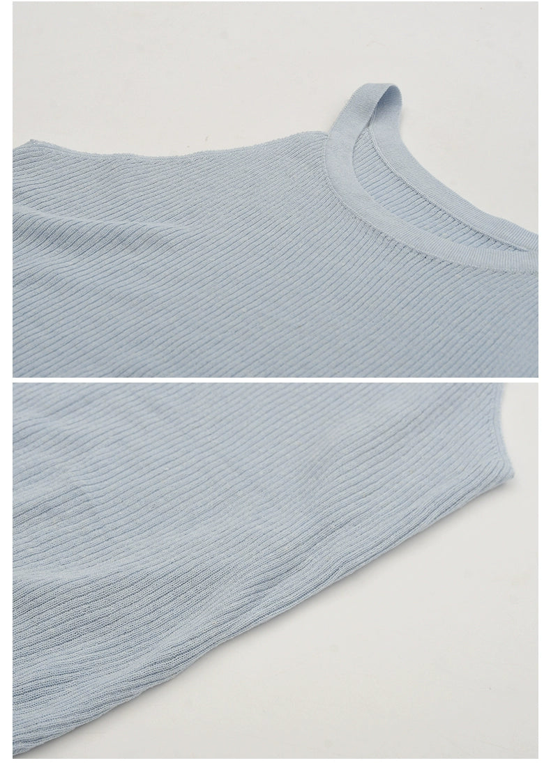 Mesh Knit Long Sleeve Top & Inner Set
