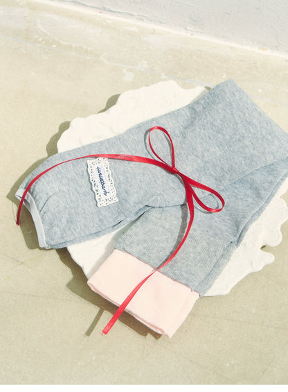 Contrast Stacked Sheer Open-Toe Socks