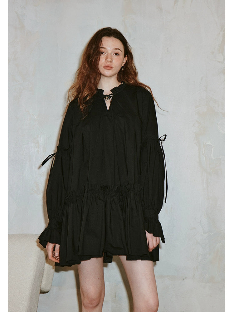 Ruffled Shirt Dress Onepiece