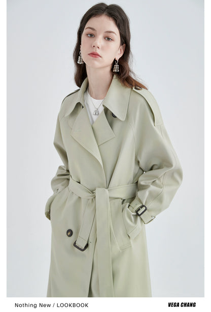 Classic Double-Breast Belted Trench Coat