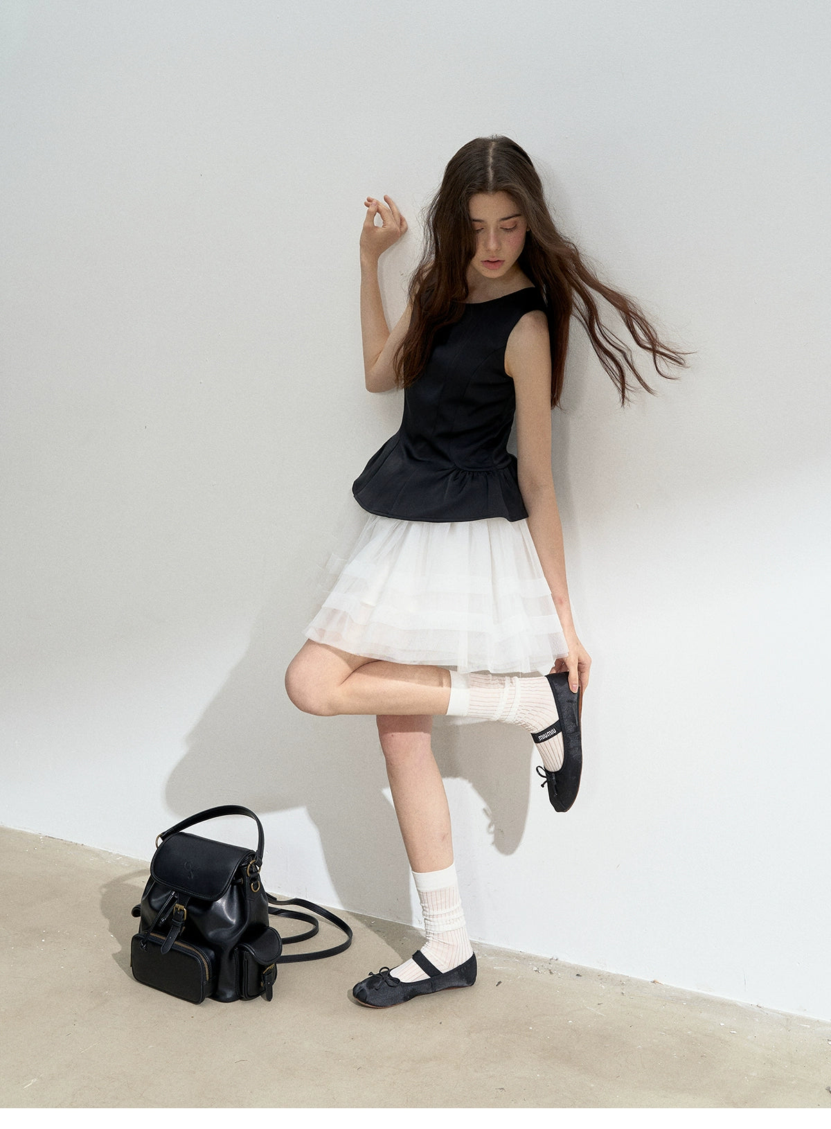 Faux Leather Belted Backpack