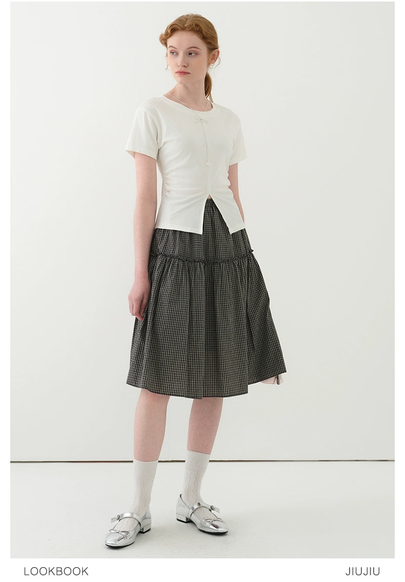 2-Tier Gathered Flare Skirt In 3 Variations
